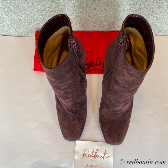 ♥️ sold Louboutin Purple Suede Square toe boots - Picture 5 of 8